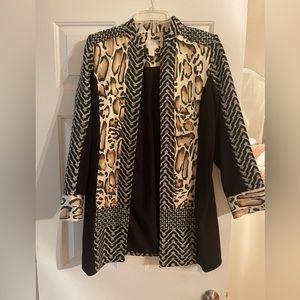 Never worn Chicos long leopard blazer